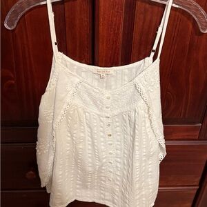 Skies Are Blue Cream Camisole with Lace Detail